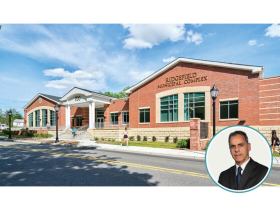 Ridgefield Municipal Complex exterior and the author's photo.