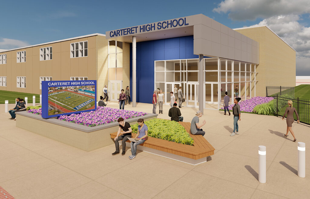 Carteret High School Entrance - DMR Architects